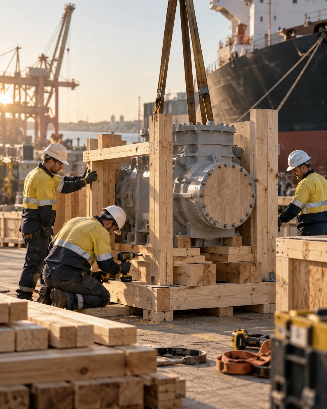 On-site wooden packing