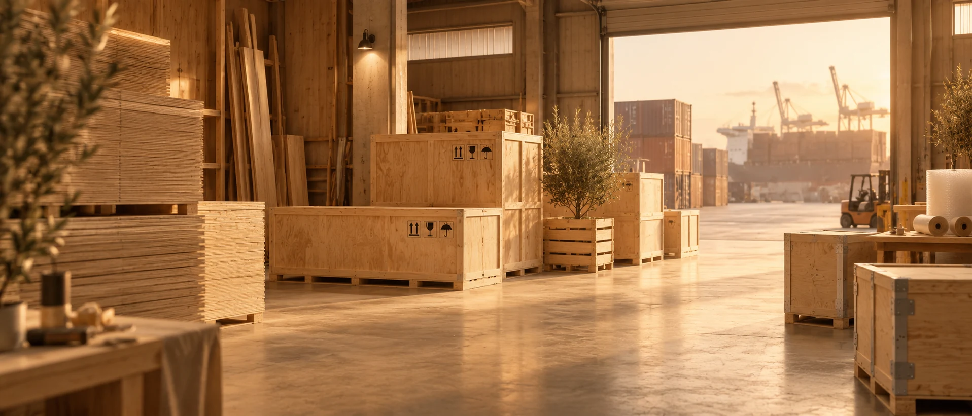 Wooden packaging yard